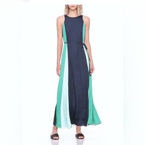 Banana Republic Blue & Green Maxi Sleeveless Dress